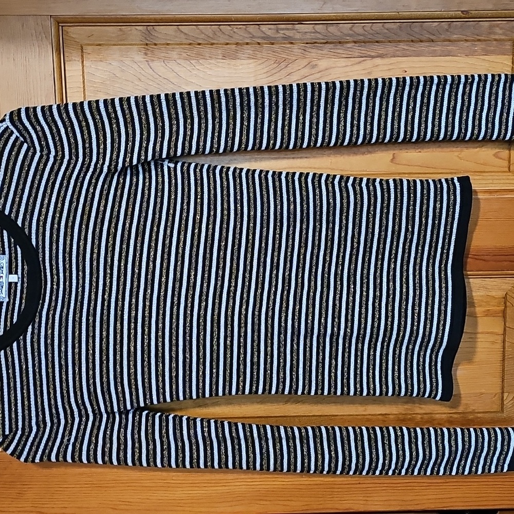 NWOT Tommy Hilfiger x Zendaya Metallic Black Silver Gold Sweater Size 4